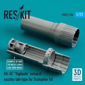   ResKit RA-5C Vigilante exhaust nozzles late type for Trumpeter kit (3D Printed)