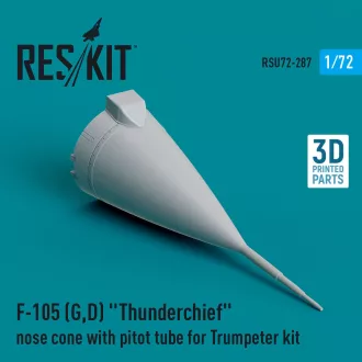   ResKit F-105 (G,D) Thunderchief nose cone with pitot tube for Trumpeter kit (3D Printed)
