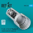 ResKit F-4 (E, J, F, G, S) Phantom II exhaust nozzles for Academy kit (3D Printed)