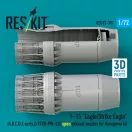 ResKit F?15 Eagle/Strike Eagle (A, B, C, D, E early, J) F100-PW-220 open exhaust nozzles for Hasegawa kit (3D Printed)