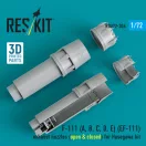 ResKit F-111 (A, B, C, D, E) (EF-111) exhaust nozzles (open & closed) for Hasegawa kit (3D Printed)