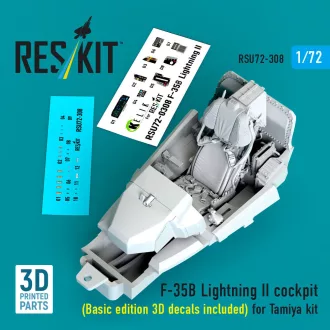  ResKit ?F-35B Lightning II cockpit (Basic edition 3D decals included) (3D Printed) for Tamiya