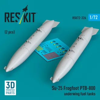   ResKit Su-25 Frogfoot PTB-800 underwing fuel tanks (2 pcs) (3D Printed)