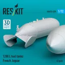 ResKit 1200 L fuel tanks French Jaguar (2 pcs) (3D Printed)