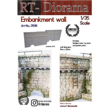 RT-Diorama Embankment wall (4pcs) makett