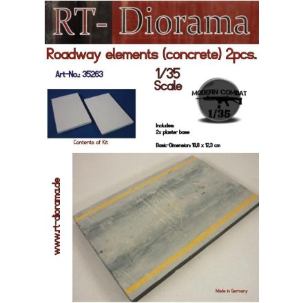 RT-Diorama Roadway elements (concrete) 2 pcs Diorama Base makett