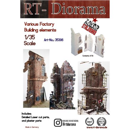 RT-Diorama Factory Building elements makett