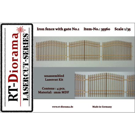 RT-Diorama Iron fence with gate makett
