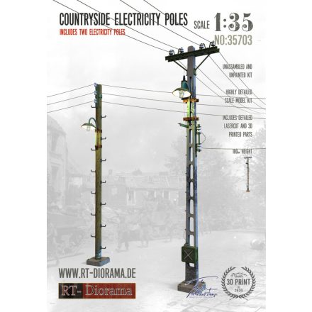 RT-Diorama Countryside Electricity Poles makett