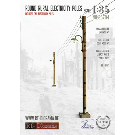 RT-Diorama Round Rural Electricity Poles makett