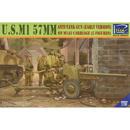 Riich Models US M1 57mm Anti-Tank Gun (Early Version) on M1A3 Carriage makett