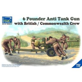   Riich Models 6 Pounder Anti Tank Gun with British Commonwealth Crew makett