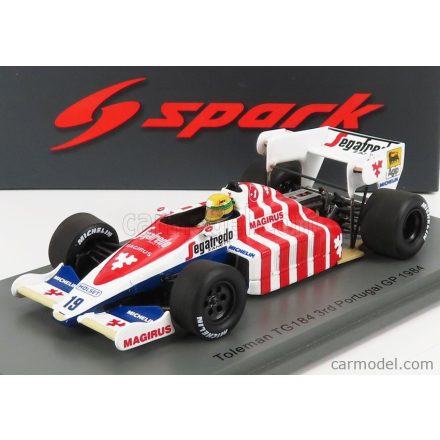 SPARK-MODEL TOLEMAN F1 TG184 N 19 3rd PORTUGAL GP 1984 AYRTON SENNA