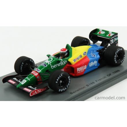 SPARK-MODEL BENETTON F1 B188 N 20 FRENCH GP 1989 E.PIRRO