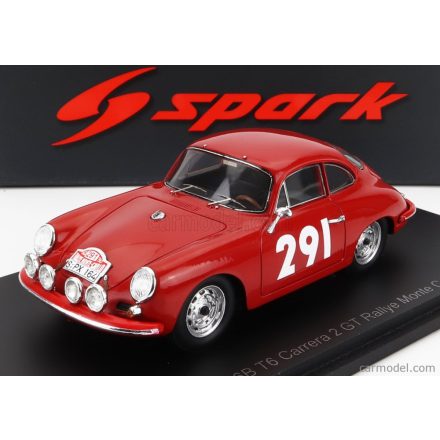 SPARK-MODEL PORSCHE 356B T6 CARRERA 2 GT N 291 RALLY MONTECARLO 1963 H.J.WALTER - E.STOCK