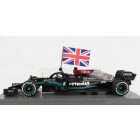 SPARK-MODEL MERCEDES F1 W12 MERCEDES M12 EQ POWER+ TEAM AMG PETRONAS MOTORSPORT FORMULA ONE N 44 WINNER BRITISH SILVERSTONE GP (WITH FLAG) 2021 LEWIS HAMILTON