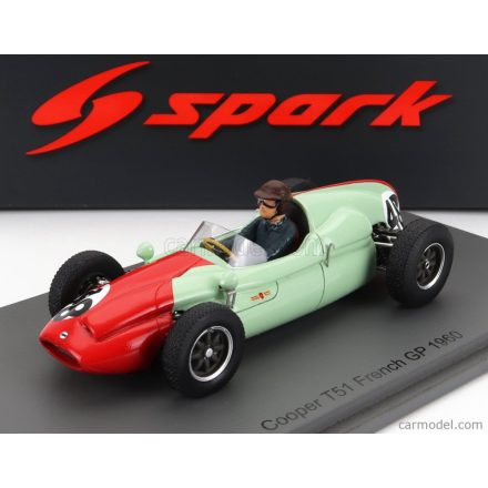 SPARK-MODEL COOPER F1 T51 N 48 FRANCE GP 1960 B.HALFORD