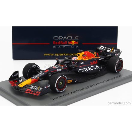 SPARK MODEL RED BULL F1 RB19 TEAM ORACLE RED BULL RACING N 1 WINNER BAHRAIN GP 2023 MAX VERSTAPPEN