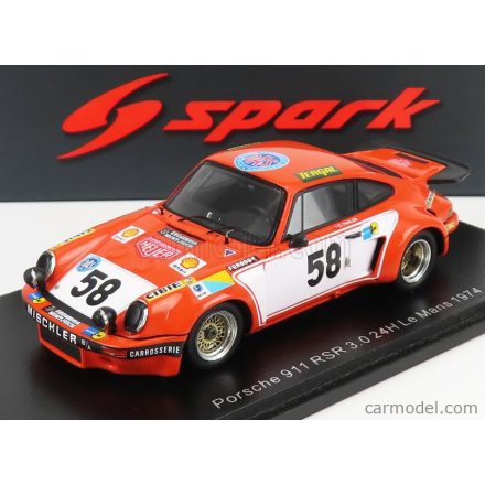 SPARK-MODEL PORSCHE 911 RSR 3.0 F6 TEAM ESCUDERIA MONTJUICH N 58 24h LE MANS 1974 C.HALDI - J.M.FERNANDEZ - J.M.SEGUIN