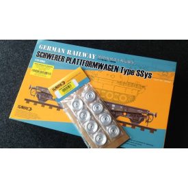   Sabre German Railway Schwerer Plattformwagen Type Ssys + metal wheels makett