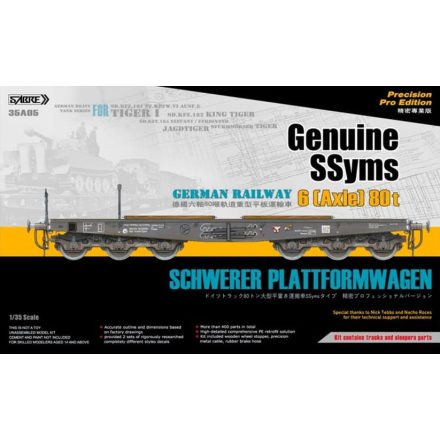 Sabre German Railway Schwerer Plattformwagen SSyms 6 (Axle) 80t PRO makett