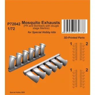   Special Hobby - Mosquito Exhausts (PR and Bombers with two stage Merlins) makett kiegészítő