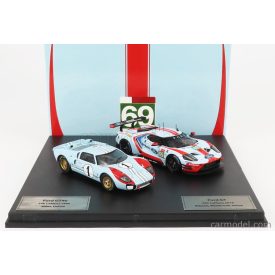   IXO FORD SET 2X GT FORD ECOBOOST 3.5L TURBO V6 TEAM FORD CHIP GANASSI USA N 69 5th LMGTE PRO CLASS 24h LE MANS 2019 R.BRISCOE - S.DIXON - R.WESTBROOK + GT40 MK 7.0L V8 TEAM SHELBY AMERICAN INC. N 1 2n