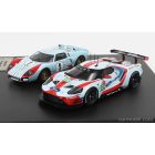 IXO FORD SET 2X GT FORD ECOBOOST 3.5L TURBO V6 TEAM FORD CHIP GANASSI USA N 69 5th LMGTE PRO CLASS 24h LE MANS 2019 R.BRISCOE - S.DIXON - R.WESTBROOK + GT40 MK 7.0L V8 TEAM SHELBY AMERICAN INC. N 1 2n