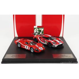   IXO FORD SET 2X GT FORD ECOBOOST 3.5L TURBO V6 TEAM FORD CHIP GANASSI UK N 67 4th LMGTE PRO CLASS 24h LE MANS 2019 H.TINCKNELL - A.PRIAULX - J.BOMARITO + GT40 MKIV 7.0L V8 TEAM SHELBY AMERICAN INC. N