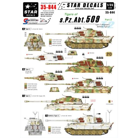 Star Decals Pz.Kpfw.VI Tigers of schwere Pz. Abt 509 last year matrica