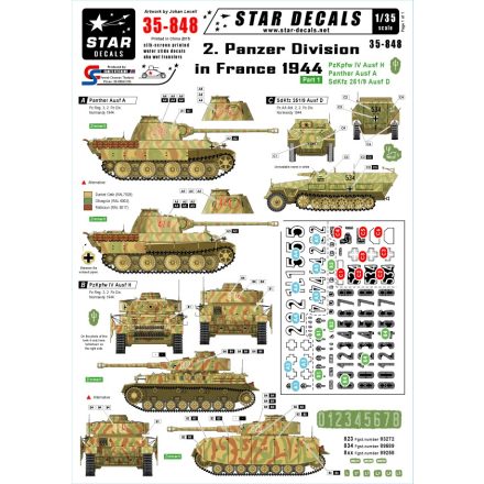 Star Decals 2. Panzer Division in France 1944 matrica
