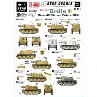   Star Decals Grille Ausf.H Sd.Kfz.138/1. 15cm sIG 33/1 auf Pz.Kpfw 38(t) matrica