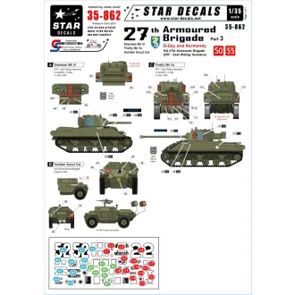   Star Decals 27th Armoured Brigade, D-Day and Normandy matrica