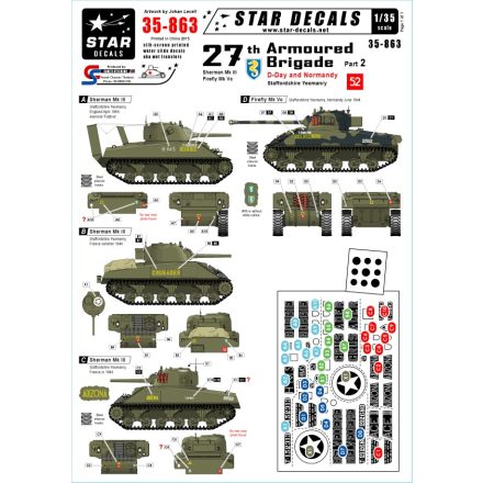 Star Decals 27th Armoured Brigade, D-Day and Normandy matrica