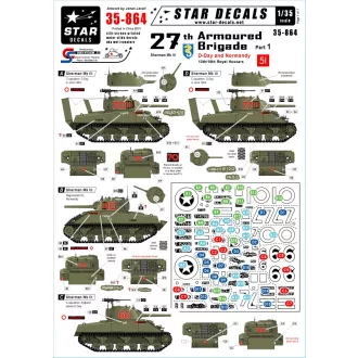   Star Decals 27th Armoured Brigade, D-Day and Normandy matrica