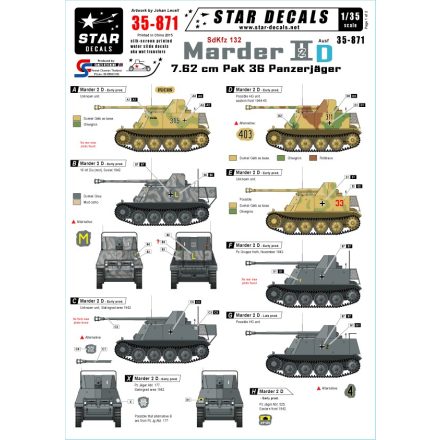 Star Decals Panzerjager Marder II Ausf.D matrica
