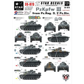  Star Decals Pz.Kpfw.III from Pz.Regiment 3, 2. Panzer Division matrica