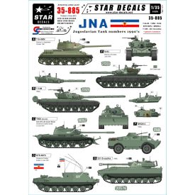 Star Decals JNA - Jugoslavian tank numbers 1990s matrica