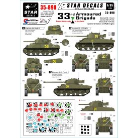   Star Decals British 33rd Armoured Brigade from Normandy to Holland matrica
