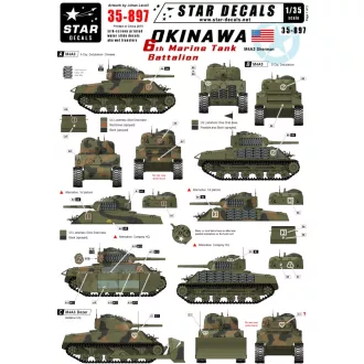 Star Decals Okinawa. 6th Marine Tank Battalion matrica