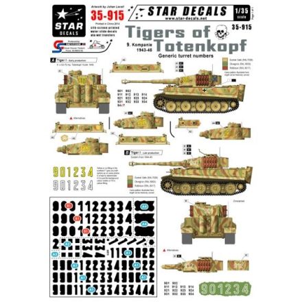 Star Decals Generic turret numbers for Early and Late Pz.Kpfw.VI Tiger I matrica