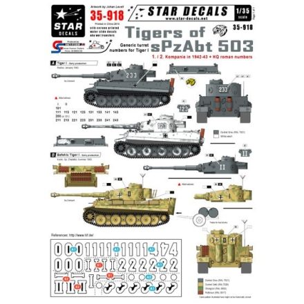 Star Decals Pz.Kpfw.VI Tigers of sPzAbt 503 #1 matrica