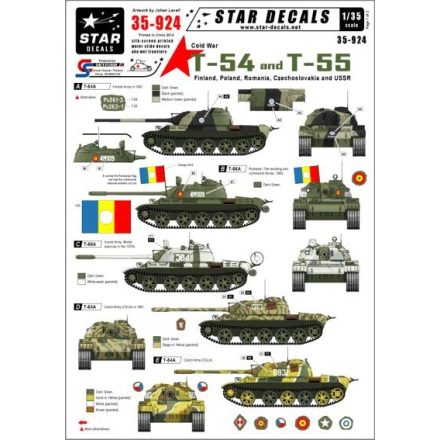 Star Decals Cold War Soviet T-54 and T-55 matrica