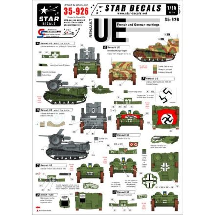 Star Decals Renault UE French and German markings matrica