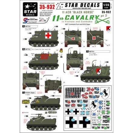 Star Decals 11th Cavalry in Vietnam/Cambodia #2 matrica