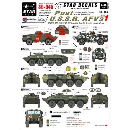 Star Decals Post USS R. AFVs #1 matrica