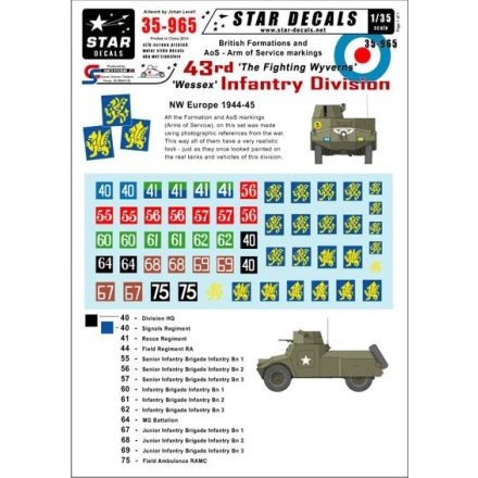 Star Decals British 43rd 'Wessex' Infantry Division NW Europe matrica