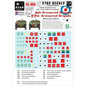   Star Decals British 4th and 27th Armoured Brigade NW Europe matrica