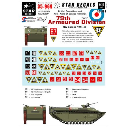 Star Decals British 79th Armoured Division NW Europe #1 matrica