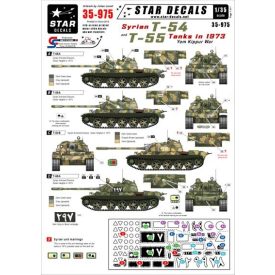   Star Decals Syrian Soviet T-54 and Soviet T-55 Tanks in 1973 Yum Kippur War matrica